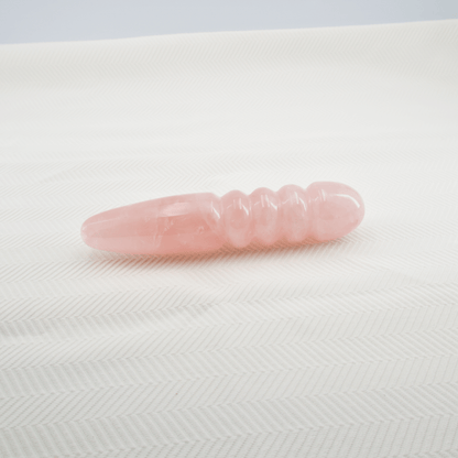 Unduluna: Elegant Rose Quartz Crystal Wand for Healing