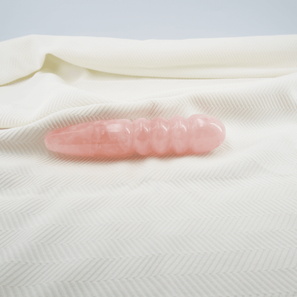 Unduluna: Elegant Rose Quartz Crystal Wand for Healing