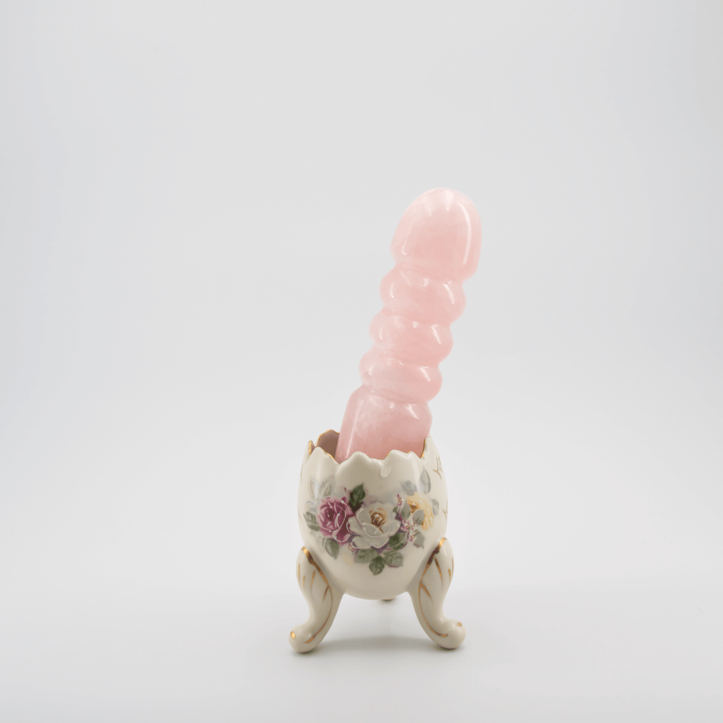 Unduluna: Elegant Rose Quartz Crystal Wand for Healing