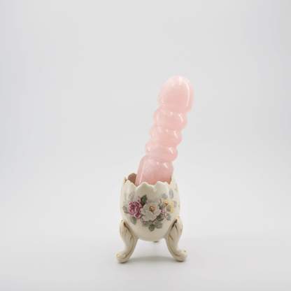 Unduluna: Elegant Rose Quartz Crystal Wand for Healing