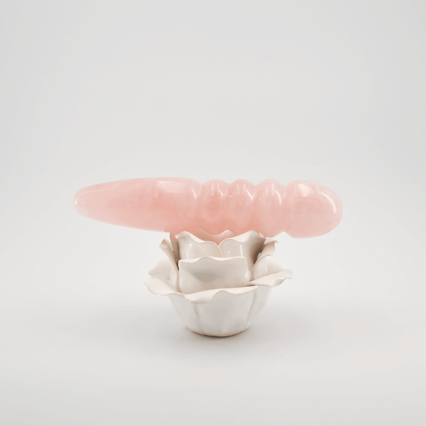 Unduluna: Elegant Rose Quartz Crystal Wand for Healing