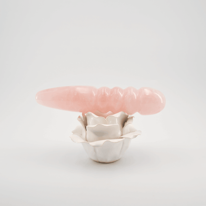Unduluna: Elegant Rose Quartz Crystal Wand for Healing