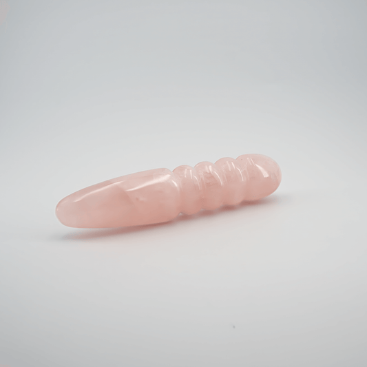 Unduluna: Elegant Rose Quartz Crystal Wand for Healing