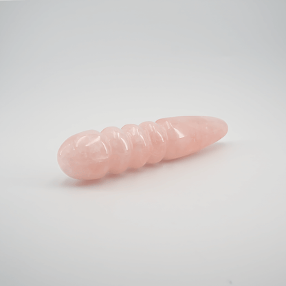 Unduluna: Elegant Rose Quartz Crystal Wand for Healing
