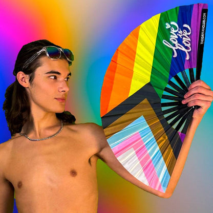 Pride Rainbow Flag Rave Fan