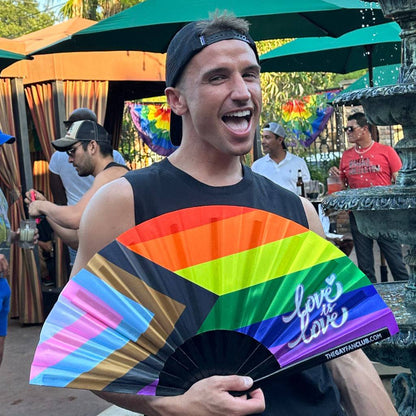 Pride Rainbow Flag Rave Fan